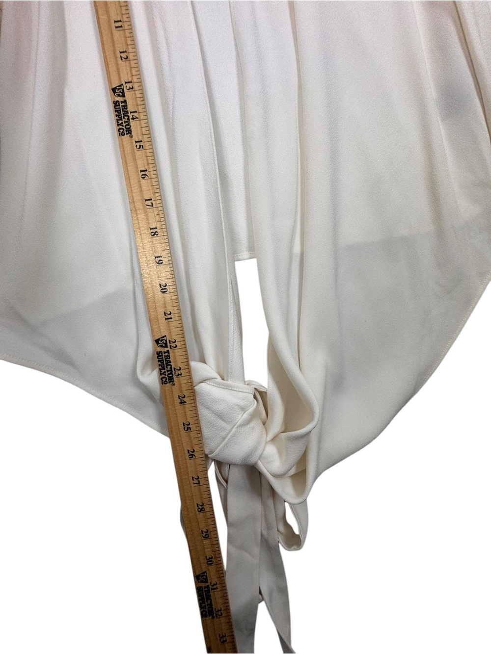 CO White Long Sleeve Button Wrap Tie Blouse  Size Small  $498 - Picture 7 of 7